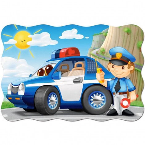 Police Car Cartoon Diamond Painting Kit