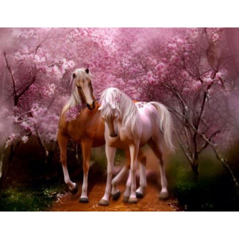 Horses Rose Love Diamond Painting Kit