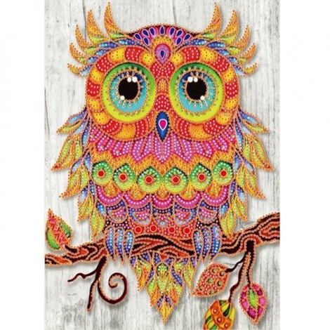Special Shaped  Owl Flower Diamond Painting Kit