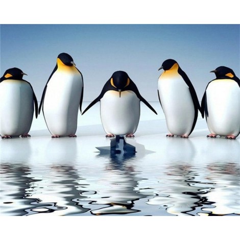 Reflection Penguins Diamond Painting Kit