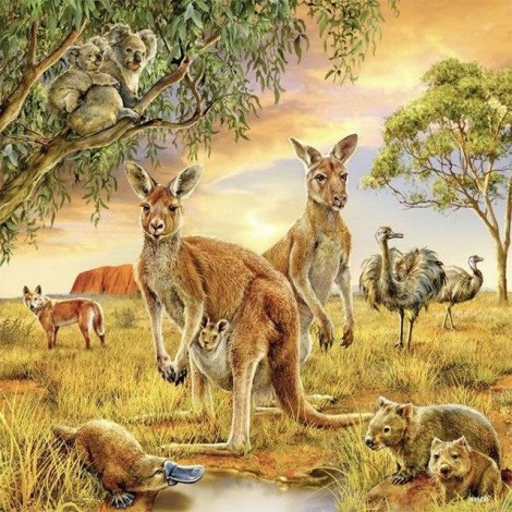 Kangaroo Love Diamond Painting Kit