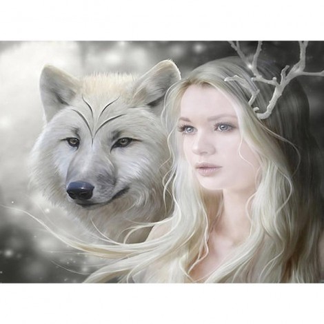 Wolf and Beauty Diamond Painting Kit
