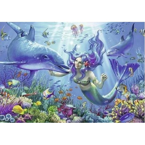 Mermaid And Dolphin Diamond Painting Kit