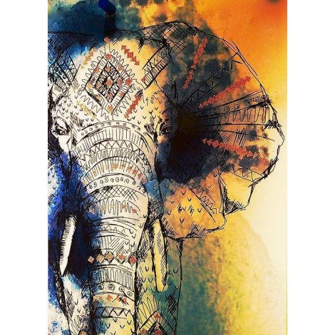 Elephant Pattern Diamond Painting Kit