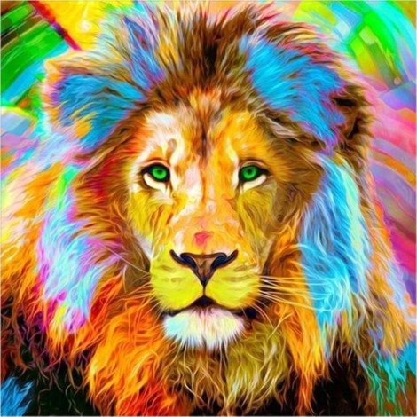 Lion Full All Colors Different  Diamond Painting Kit