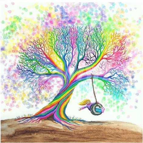 Tree Rainbow Colors Diamond Painting Kit