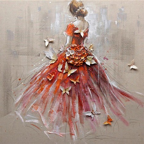 Red Ballet Girl Diamond Painting Kit
