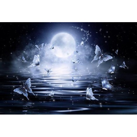 White Butterfly Diamond Painting Kit