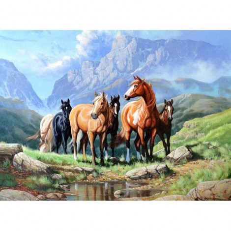 Horse On The Grass Diamond Painting Kit