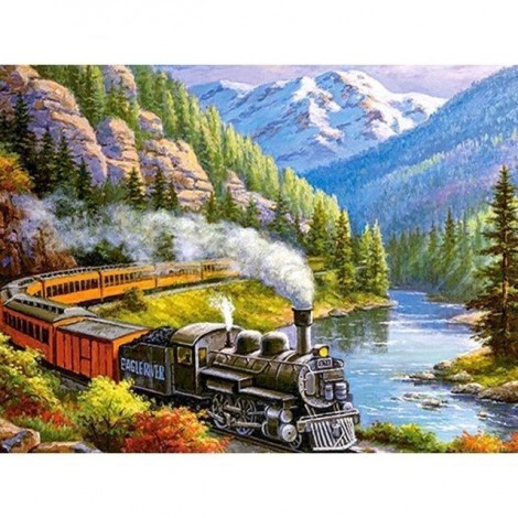 Train Landscape Diamond Painting Kit