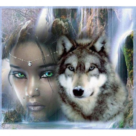 Beauty And Wolf Diamond Painting Kit