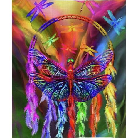 Rainbow Dragonfly Diamond Painting Kit