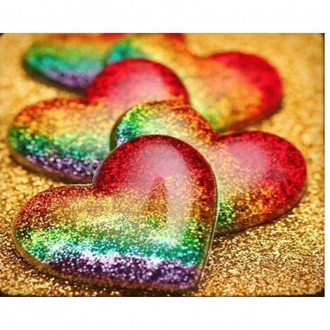 Rainbow Heart Love Diamond Painting Kit