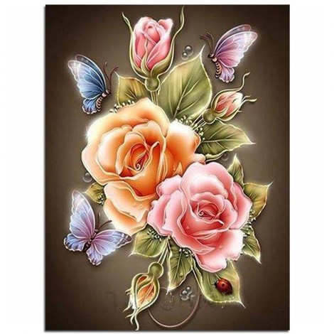 Flowers Butterfly Rose Resin Diamond Painting Kit