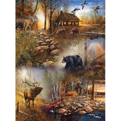 Elk And Bear Diamond Painting Kit