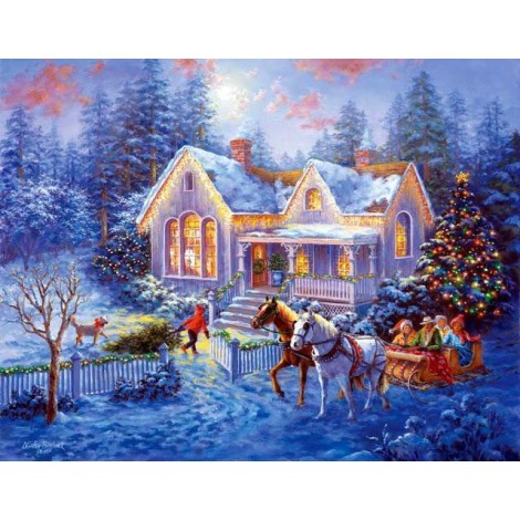 Cabin Christmas Diamond Painting Kit