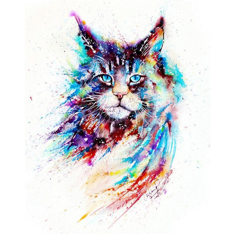 Watercolor Cat Diamo...